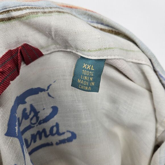 Tommy Bahama Shirt Mens XXL Linen Long Sleeve Button Up Colorful Striped - Picture 11 of 12